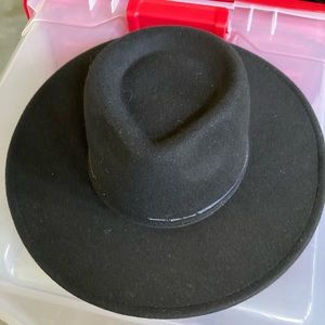 Black wide brim hat